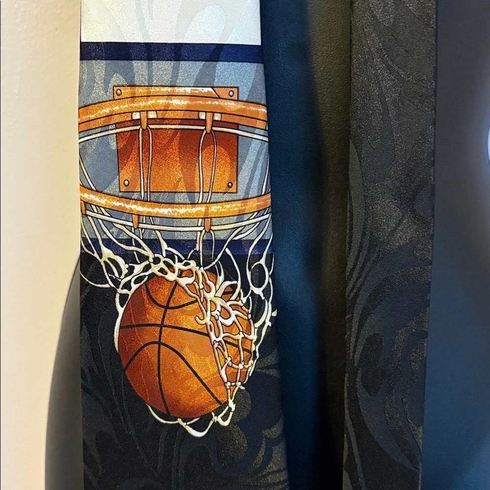 Fratello Vintage Basketball Hoop Black Necktie Tie